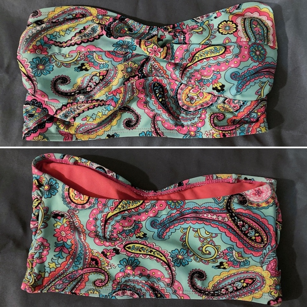 *2/$16* Strapless Paisley style Bikini Top - Small - NWOT